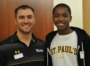 Dave Fedorchak, Director of Undergraduate Admissions for Towson University, with B.E.S.T. Student